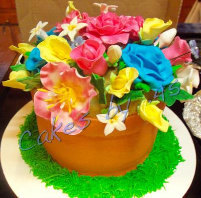 Flower Pot Mother's Day Cake - Cake by Cakes by .45