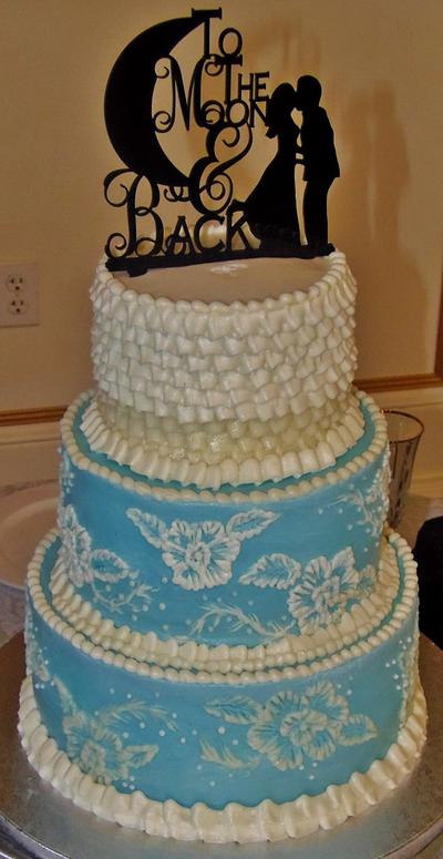 Buttercream brushed embroidery wedding cake - Cake by Nancys Fancys Cakes & Catering (Nancy Goolsby)