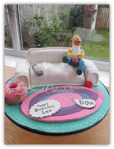 My son's birthday cake/Homer Simpson - Cake by SweetCakeaholic1