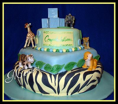Jungle Themed Baby Shower Cake - Cake by Slice of Sweet Art