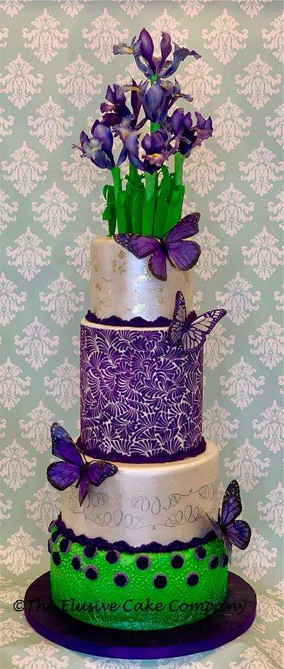Irises in Spring - Cake by The Elusive Cake Company