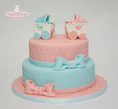 1, 2  Pink & Blue - Cake by Centerpiece Cakes By Steph