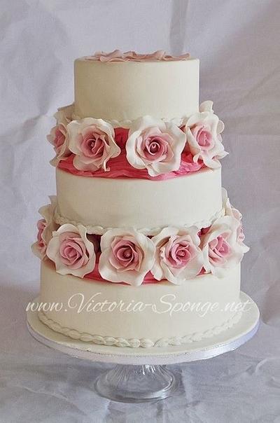 Elegant Rose Wedding Cake - Cake by Victoria Forward