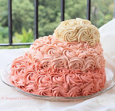 Ombre Rose Wedding Cake - Cake by Swapna Mickey