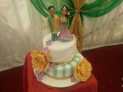 Peony engagement cake - Cake by cupcakesbyaashi