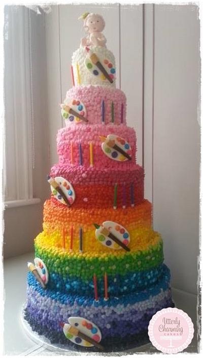 7 tier rainbow cake - Cake by  Utterly Charming Cakes