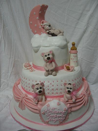 Bear christening cake for twins - Cake by Samoa Ceccantini