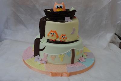 Owl Baby Shower - Cake by Bella's Little Cakery
