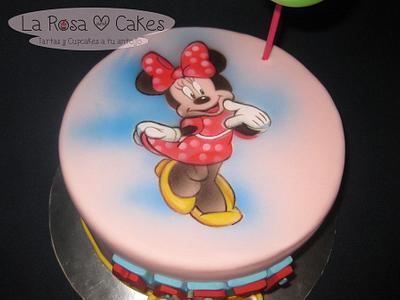 Tarta de Minnie en aerografìa  - Cake by La Rosa and Cakes