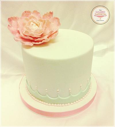 Peony cake and cupcakes - Cake by SugaredSaffron