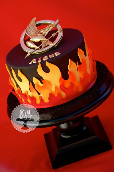 Hunger Games Cake on Fire! - Cake by Lesley Wright