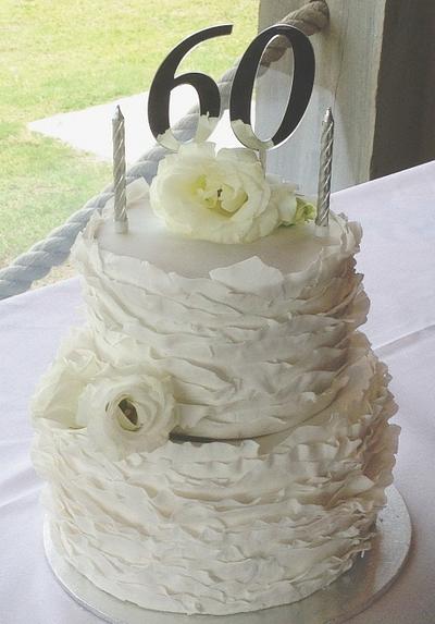 60th Birthday Ruffle - Cake by Lauren