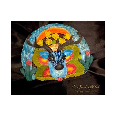 "The Blue deer and peyote" • Folk art collab - Cake by SV Sugar Art Studio