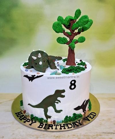 Dinosaur theme cream cake - Cake by Sweet Mantra Homemade Customized Cakes Pune