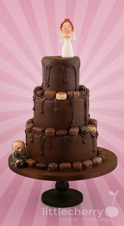 Drippy Chocolate Wedding Cake - Cake by Little Cherry