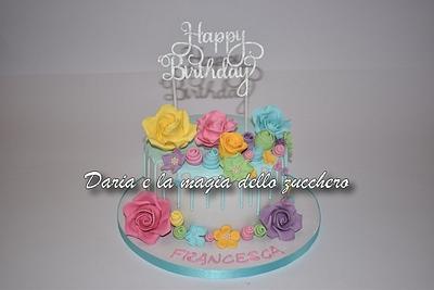 Rainbow flowers cake - Cake by Daria Albanese