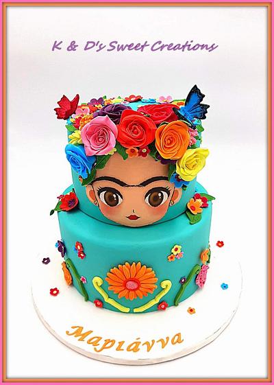 Frida Kahlo inspired birthday cake  - Cake by Konstantina - K & D's Sweet Creations