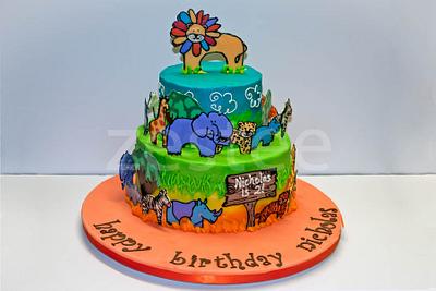 Safari piped cake - Cake by Rachel