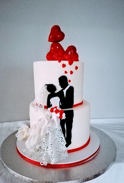Wedding silhuette  - Cake by alenascakes