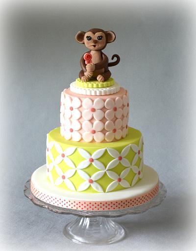 Cute Retro Monkey - Cake by Cassie