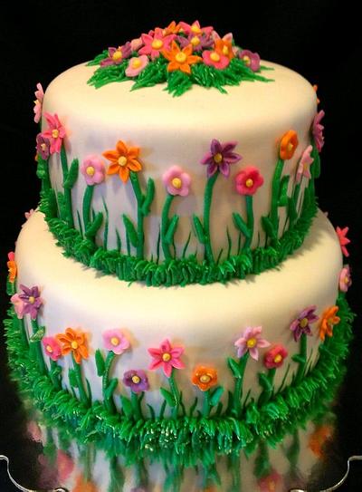 Flower Garden Cake - Cake by Kristi