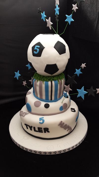 topsy turvey football cake - Cake by jens cakes