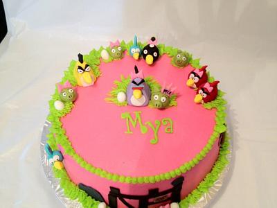 Girlie Angry Birds - Cake by Dawn Henderson