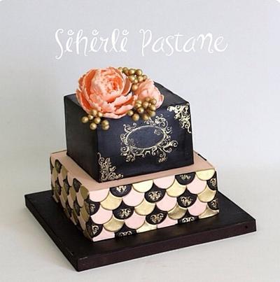 Gold Black Wedding Cake - Cake by Sihirli Pastane