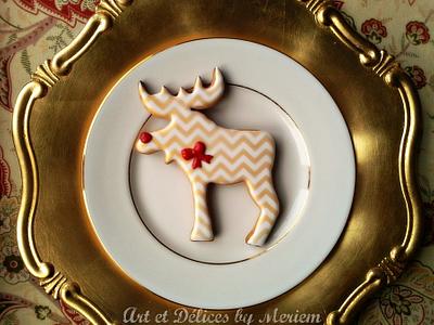 Christmas Chevron Reindeer silhouette - Cake by artetdelicesbym