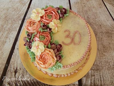 Buttercream Flower Cake - Cake by Dessertlandia
