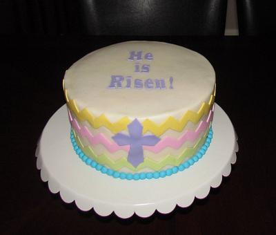 Easter Chevron Cake - Cake by Jaybugs_Sweet_Shop