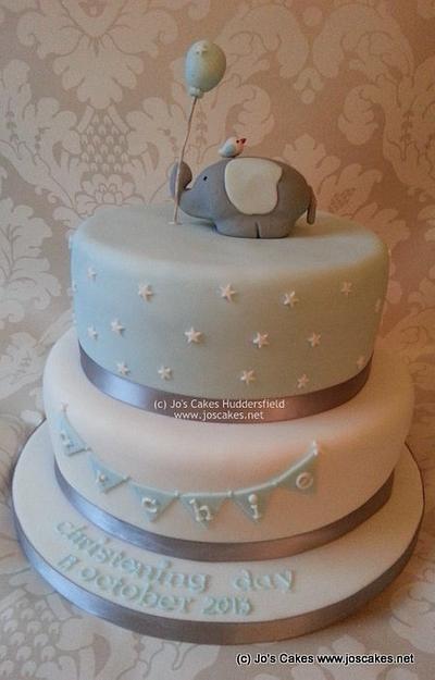Two Tier Elephant Christening Cake - Cake by Jo's Cakes