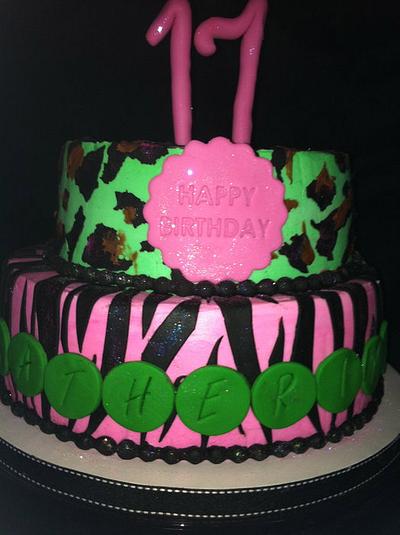 Preppie Animal Print Birthday - Cake by SugarMommas Custom Cakes