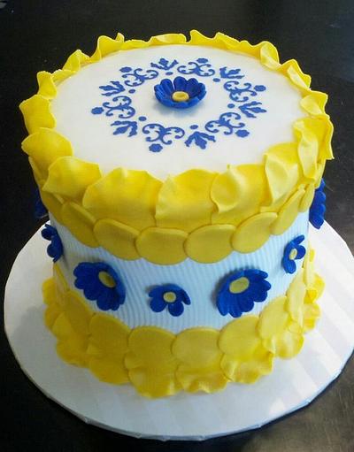 Yellow and Blue - Cake by Terri Coleman