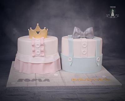 Christening cake for twins - Cake by Twister Cake Art