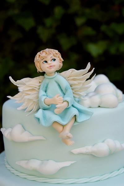 Christening cake with an angel - Cake by Katarzynka