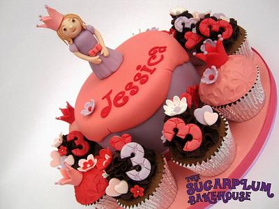 Big & Smalls - Girly Princess Cake and Cupcakes - Cake by Sam Harrison