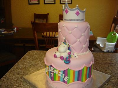 Rainbows, princess, and unicorn - Cake by Alli