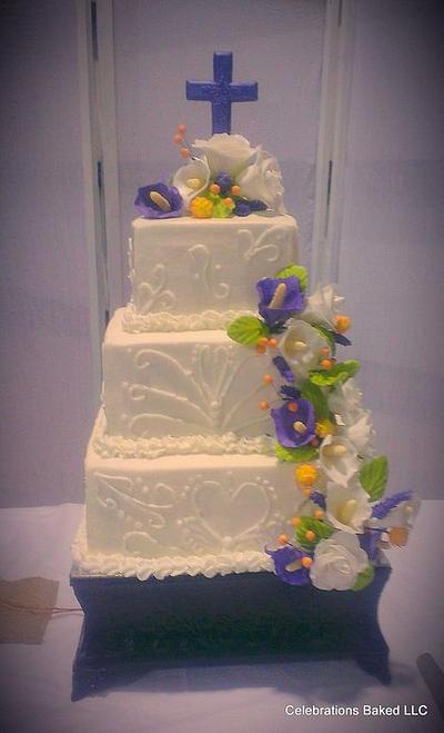 Calla Lily Square wedding cake,  - Cake by Sherri Hodges 