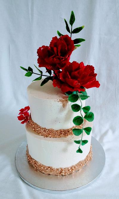Red peony - Cake by alenascakes