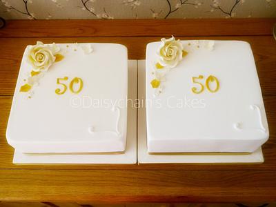 50th anniversary cakes  - Cake by Daisychain's Cakes