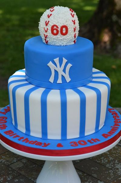 NY Yankees Groom's Cake - Decorated Cake by Bethany - CakesDecor