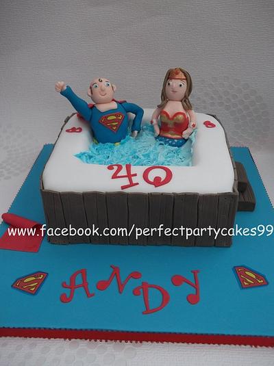 Superman and Wonderwoman - Cake by Perfect Party Cakes (Sharon Ward)