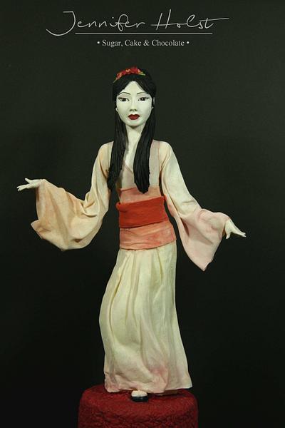 Geisha - Asian Style Figurine Cake Topper - Cake by Jennifer Holst • Sugar, Cake & Chocolate •