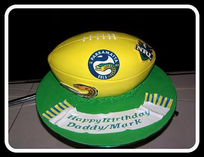 Parramatta Eels cake ball - Cake by The Custom Piece of Cake