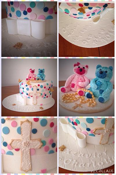 Teddy Bears  Baptism cake  - Cake by Jules Buxton 