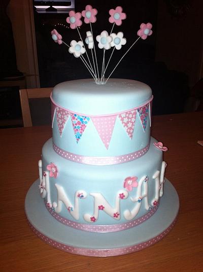 Blossoms And Bunting - Cake by Donna