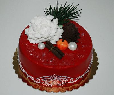 winter  cake with paeonia - Cake by katarina139