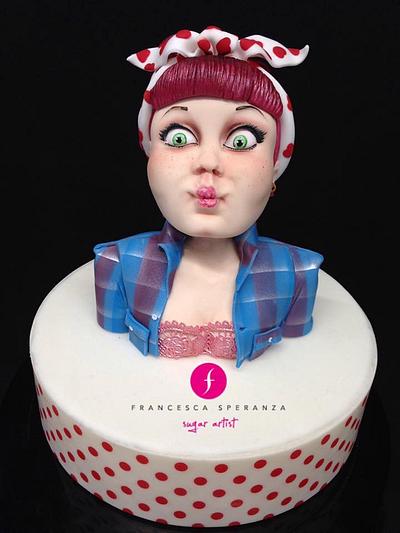 Pinup blowing bubble - Cake by Francesca Speranza - Sugar Artist