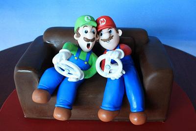 Mario and Luigi - Cake by Paul Delaney of Delaneys cakes